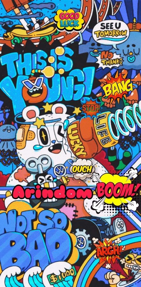 Tổng hợp hình nền Graffiti hoạt hình dễ thương 7