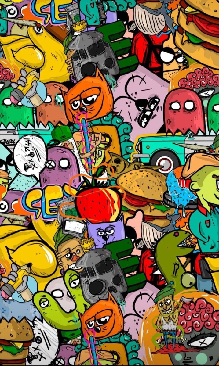 Tổng hợp hình nền Graffiti hoạt hình dễ thương 2