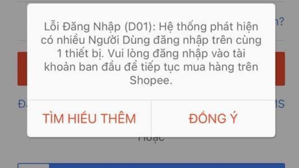 Lỗi liên quan đến hành vi vi phạm chính sách của Shopee