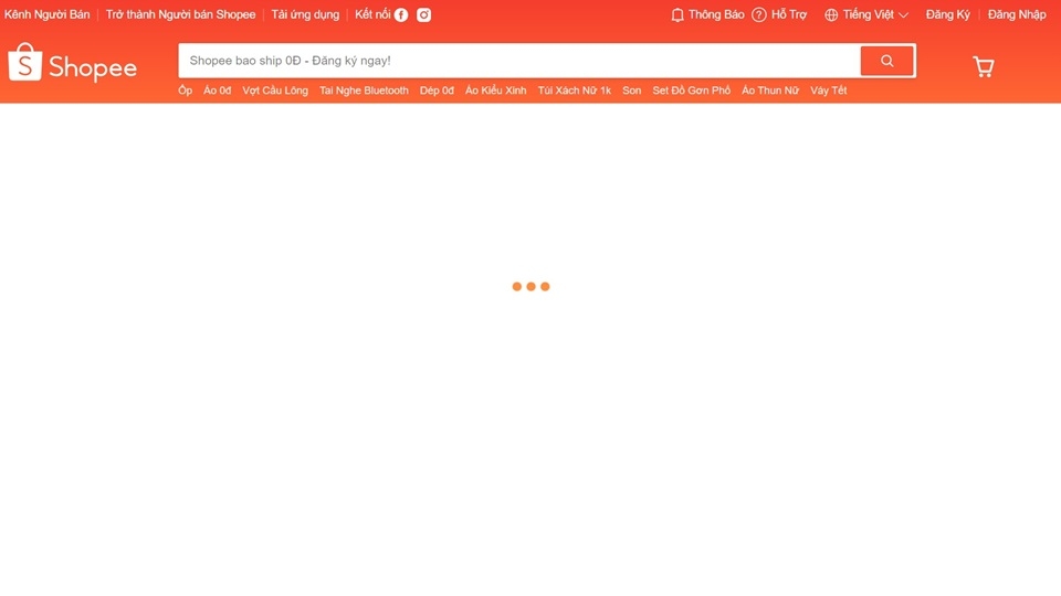 Lỗi không vào được ứng dụng Shopee