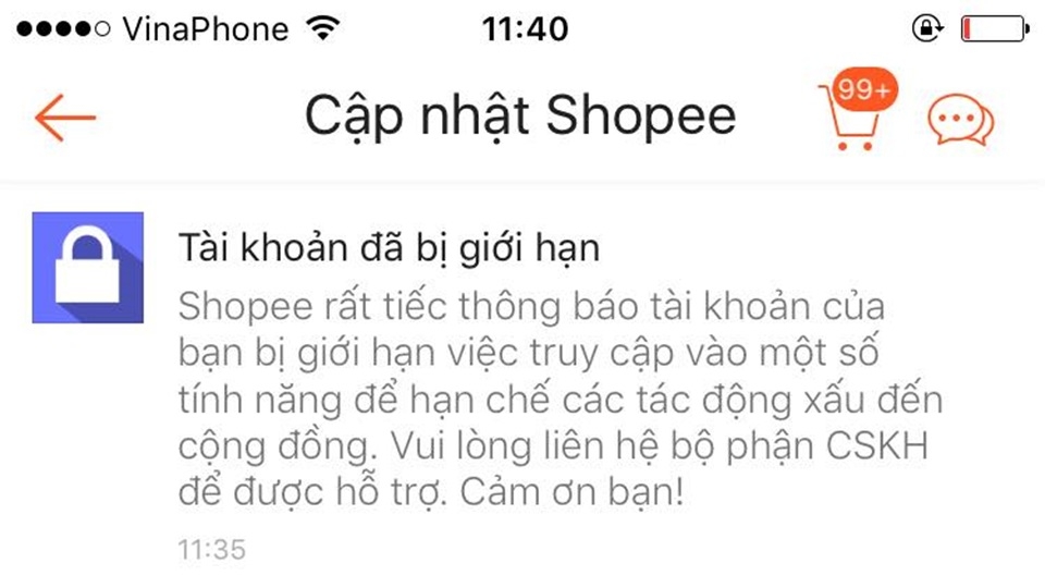 Shopee bị hiển thị vui lòng thử lại sau / Bị lỗi server