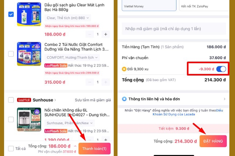 Cách sử dụng xu trên Lazada (hình 13)