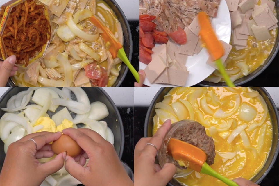 Bước 2: Làm phần nhân bánh mì