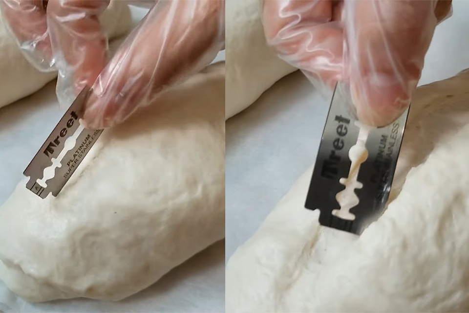 Bước 5: Tạo rãnh bánh mì