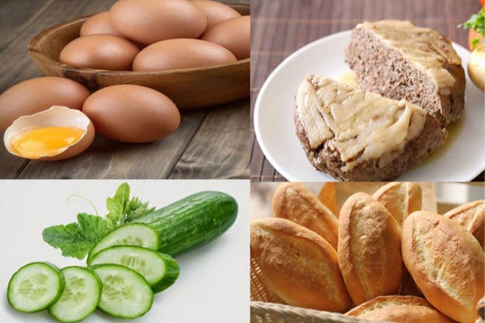 Chuẩn bị nguyên liệu làm bánh mì pate trứng