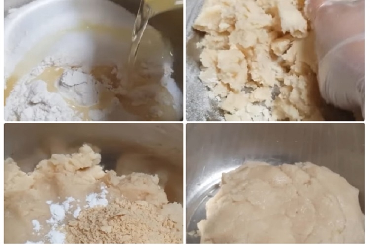 Trộn bột bánh