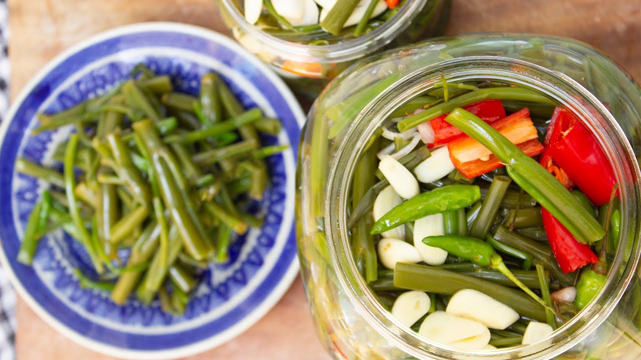 Cách làm rau muống ngâm chua ngọt 6