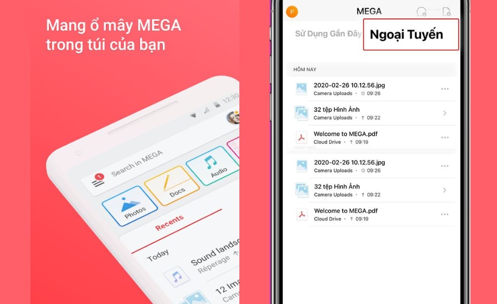 mega hỗ trợ tệp ngoại tuyến