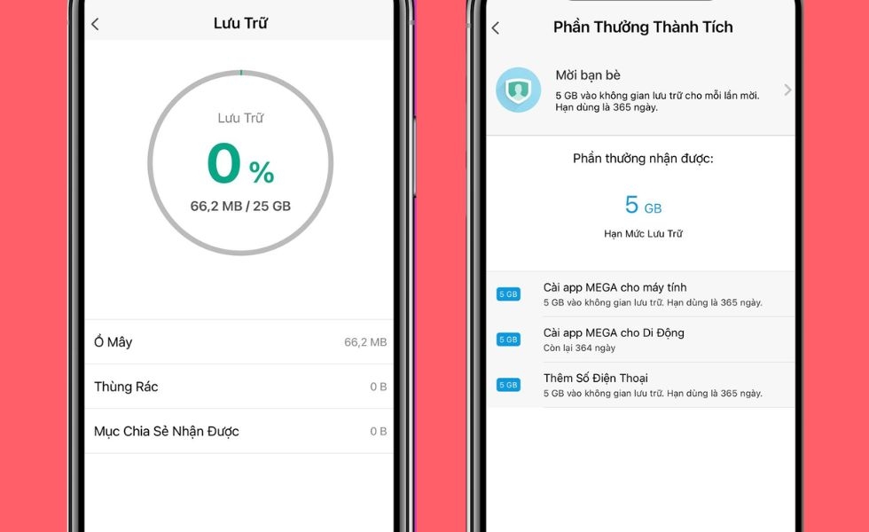 mega tặng hạn mức lưu trữ