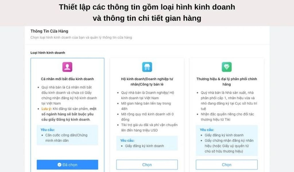 Hướng dẫn đăng ký Tiki bán hàng cụ thể cho người mới bắt đầu đơn giản, nhanh chóng 3