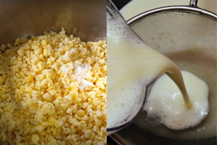 Xay nhuyễn đậu xanh và nấu chín