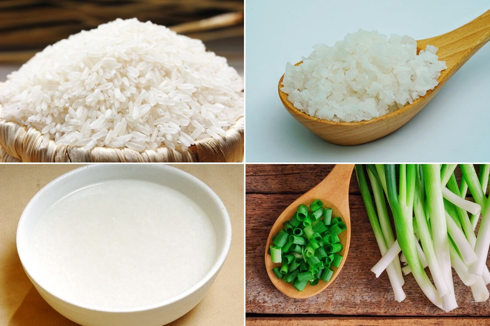 Nguyên liệu làm bánh hỏi.