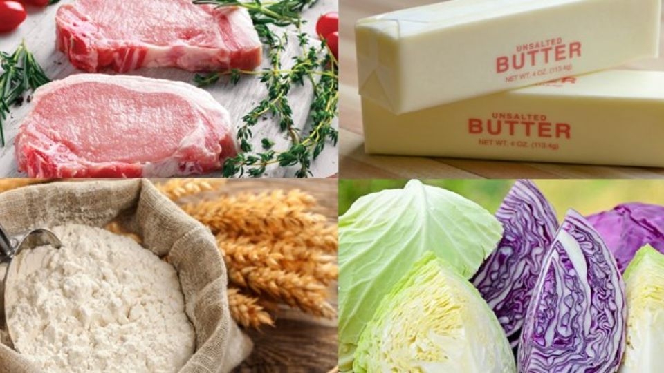 Chuẩn bị nguyên liệu cho món bánh mì Kebab thịt heo