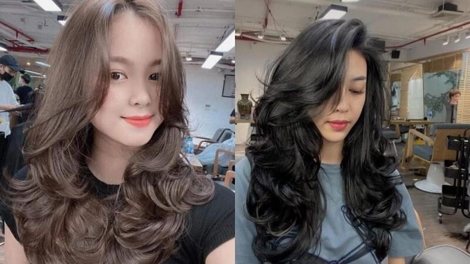 Kiểu tóc uốn đuôi mái dài