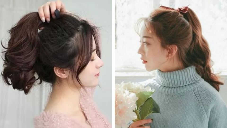 Tóc uốn đuôi cột cao