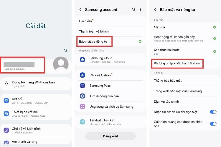 Cách xử lý khi quên mật khẩu Samsung Account 7