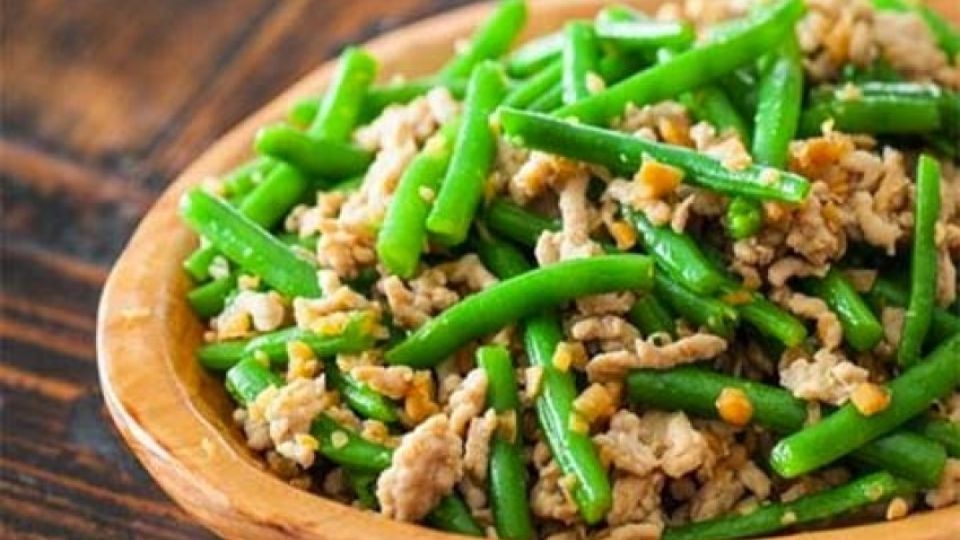Đậu đũa xào thịt lợn băm