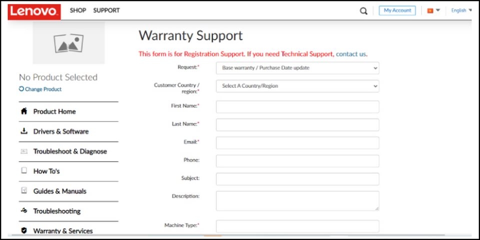 Chọn những thông tin cần điền