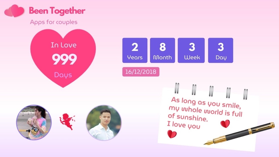 Ứng dụng biết chính xác ngày, giờ bên nhau