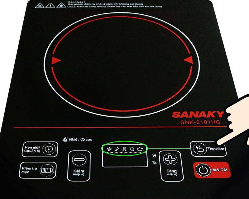 Cách sử dụng bếp hồng ngoại Sanaky: Tìm hiểu ý nghĩa các nút điều khiển trên bếp 4