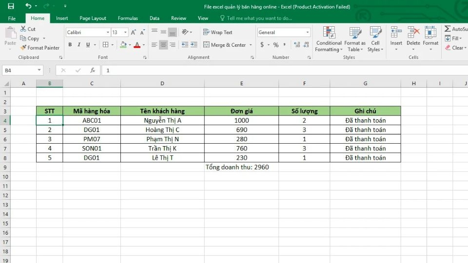 File quản lý doanh thu