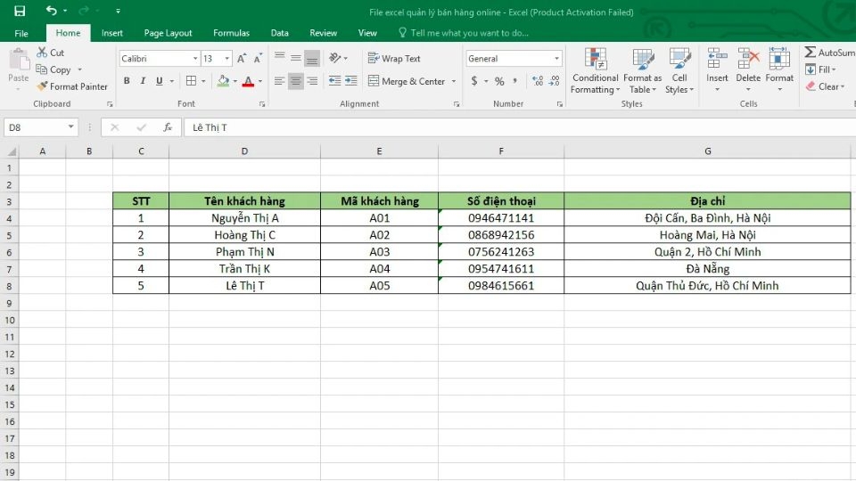 File quản lý thông tin khách hàng