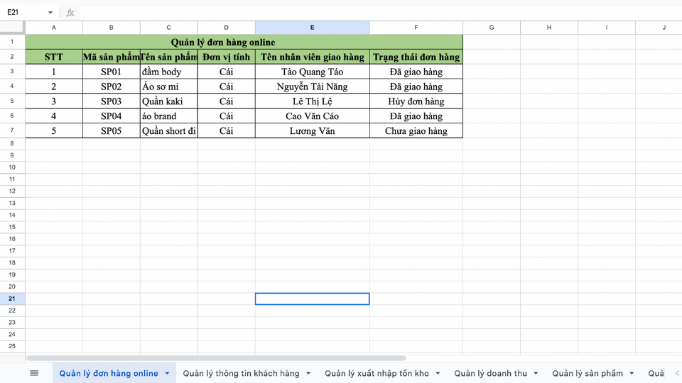 File quản lý đơn hàng