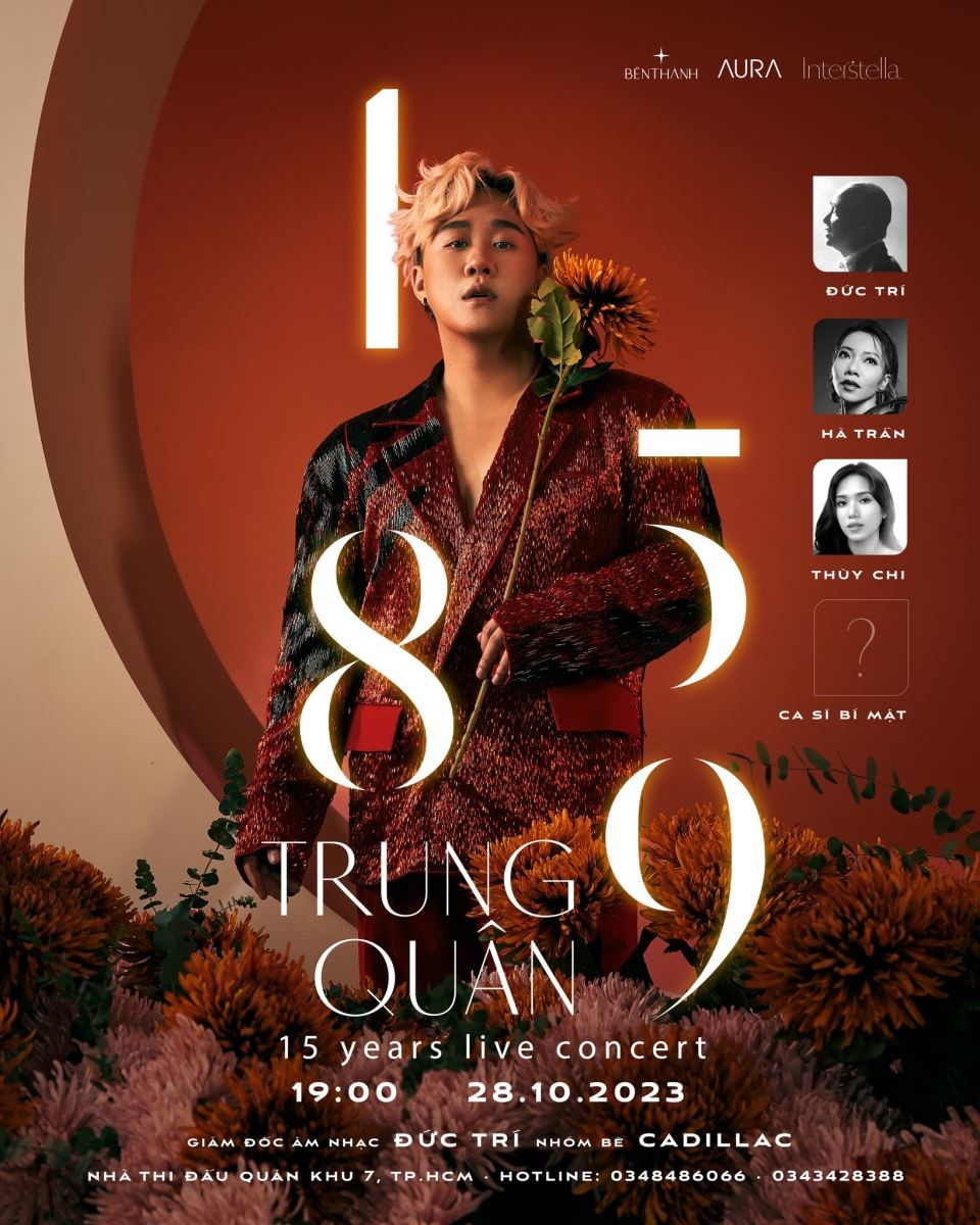 Poster live concert “1989” kỷ niệm 15 năm ca hát của ca sĩ Trung Quân