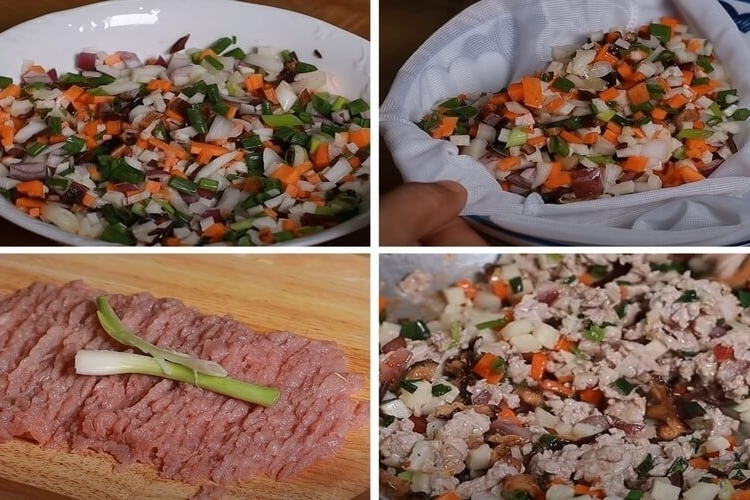 Làm phần nhân bánh cam mặn