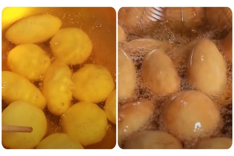 Chiên bánh cam mặn