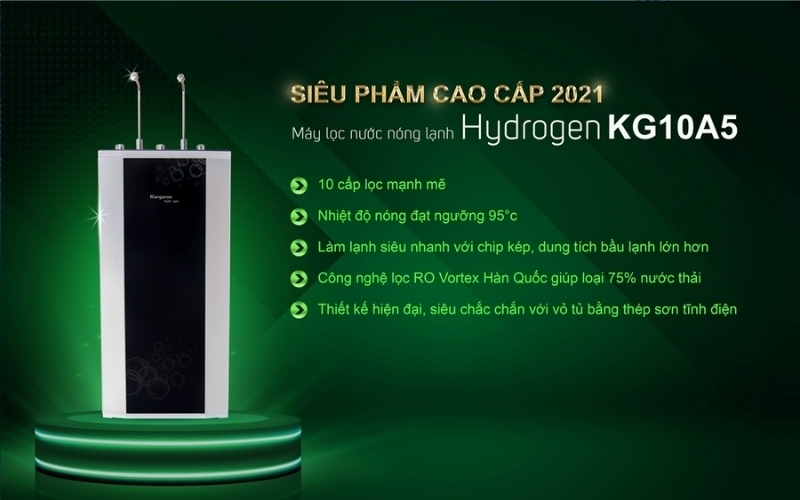 Máy lọc nước nóng lạnh RO Hydrogen Kangaroo 10 lõi KG10A5 VTU