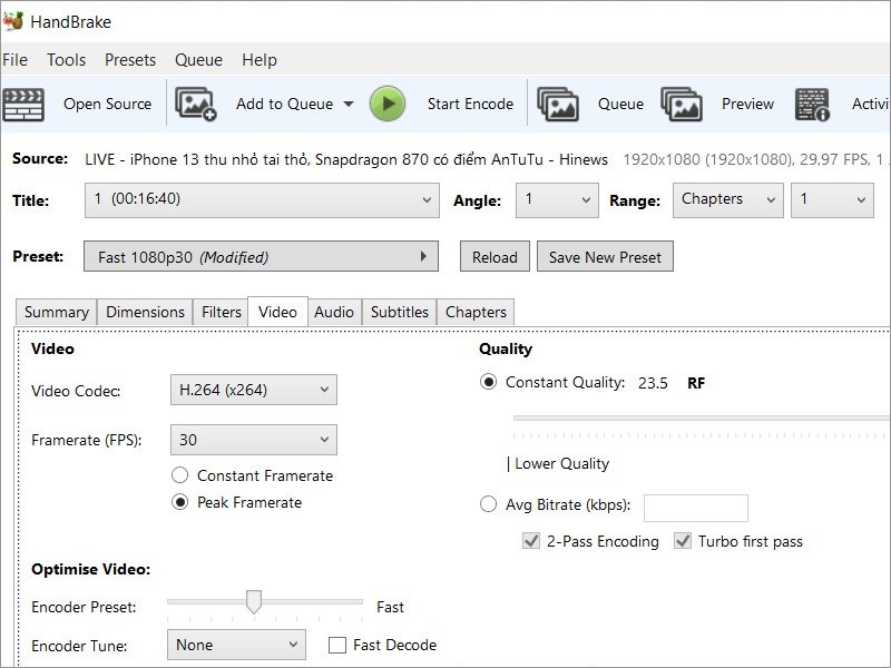 Nén dung lượng video dễ dàng