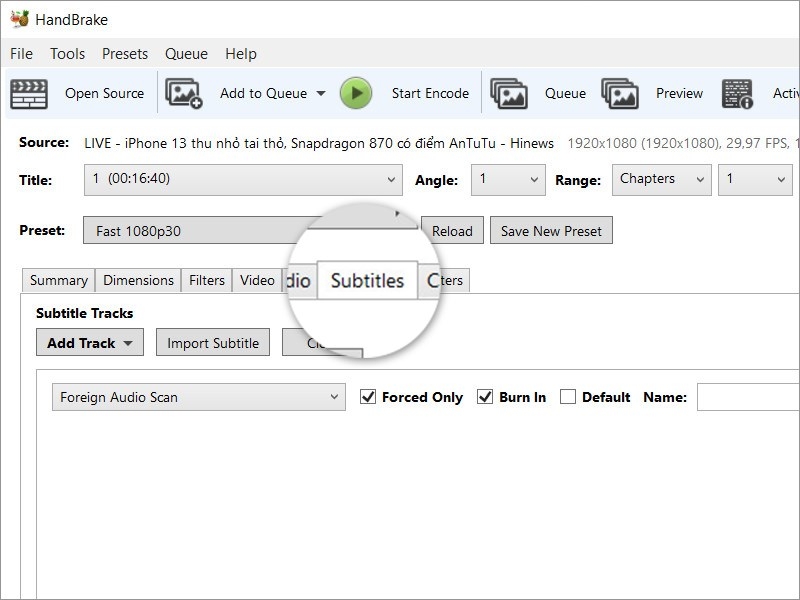 Chèn thêm phụ đề cho video