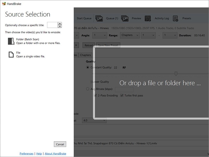 HandBrake, phần mềm đắc lực giúp chuyển đổi định dạng video dễ dàng trên nhiều nền tảng hệ điều hành