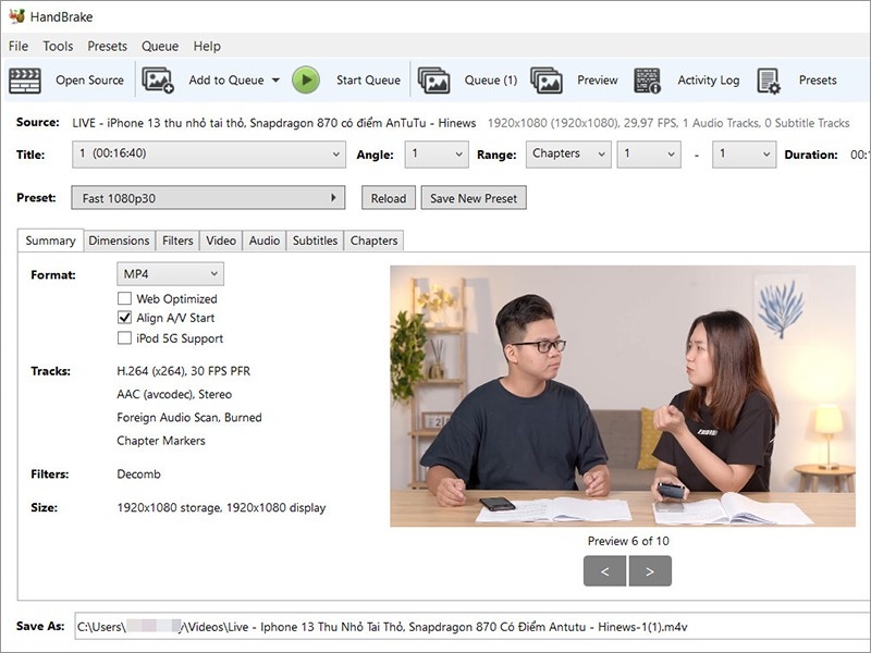 HandBrake vừa mang sức mạnh chuyển đổi video tiện lợi, vừa có giao diện thân thiện, dễ dàng xử lý các tệp tin đa phương tiện