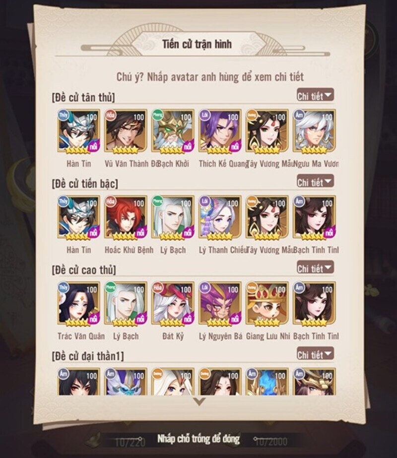 Chọn và phối hợp các nhân vật có sức mạnh và chiến thuật