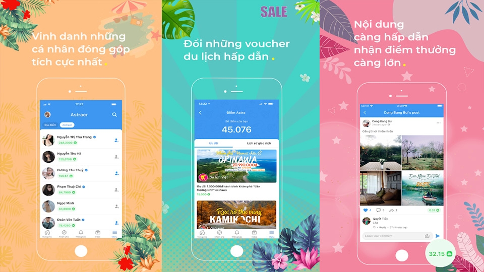 Ứng dụng cung cấp những phần thưởng hấp dẫn cho người dùng tích cực