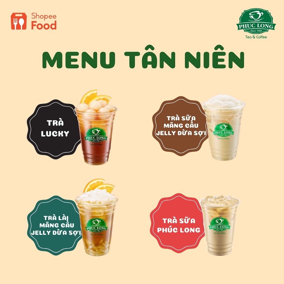 Poster menu tân niên của Phúc Long