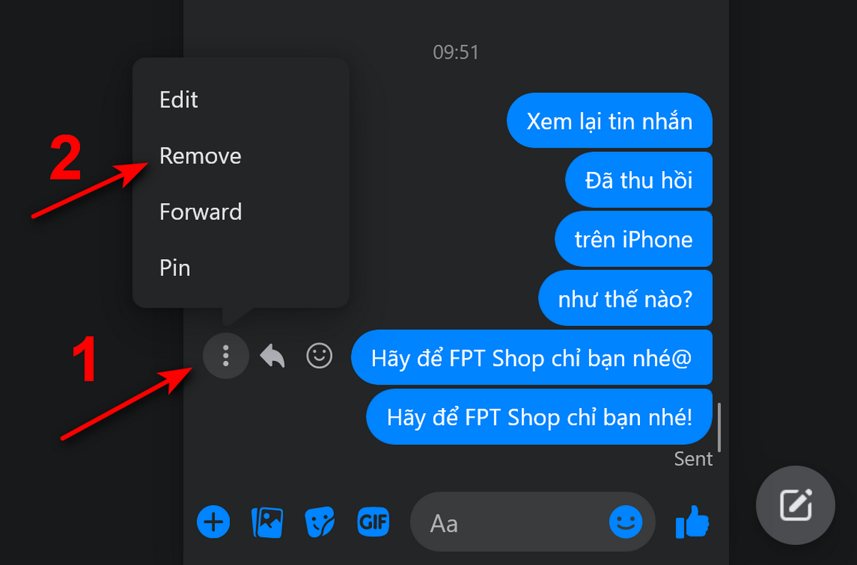 xem tin nhắn đã thu hồi trên Messenger trên iPhone - hình 2