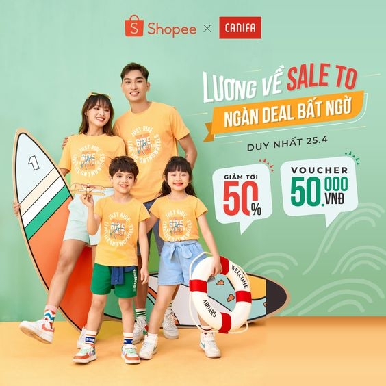 Poster giảm giá thương hiệu Canifa