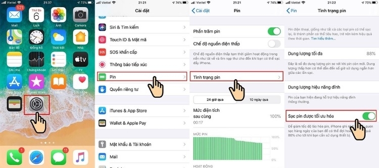 Bật chế độ tối ưu hoá sạc pin iPhone
