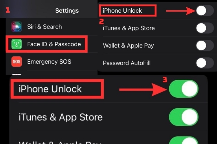 Kiểm tra lại các cài đặt Face ID
