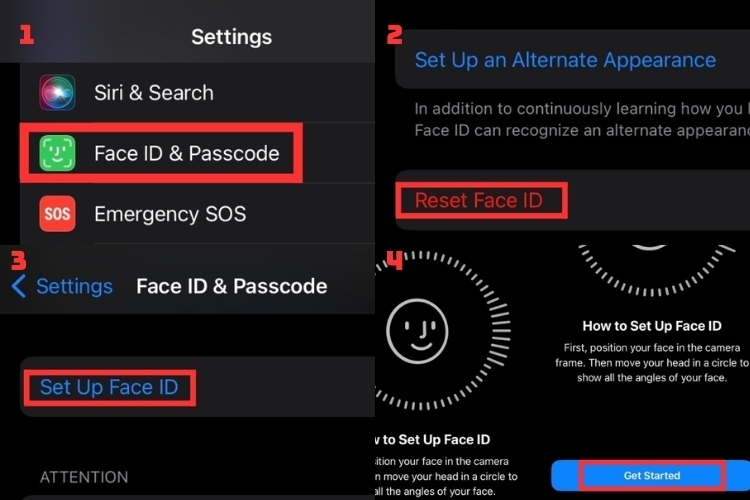 Thiết lập lại Face ID