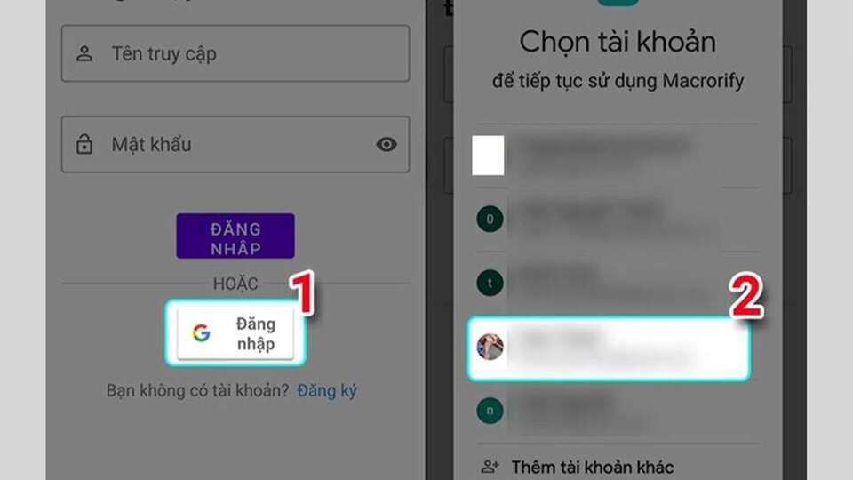 Nhấn 'Đăng nhập'