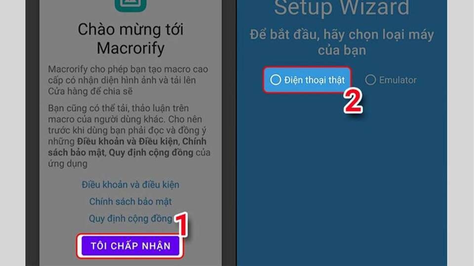 Chấp nhận các điều khoản yêu cầu