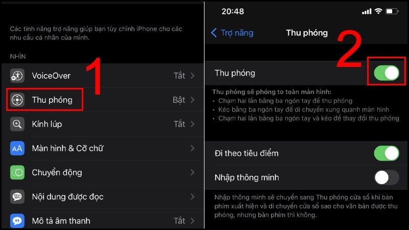 iPhone bị phóng to màn hình 4