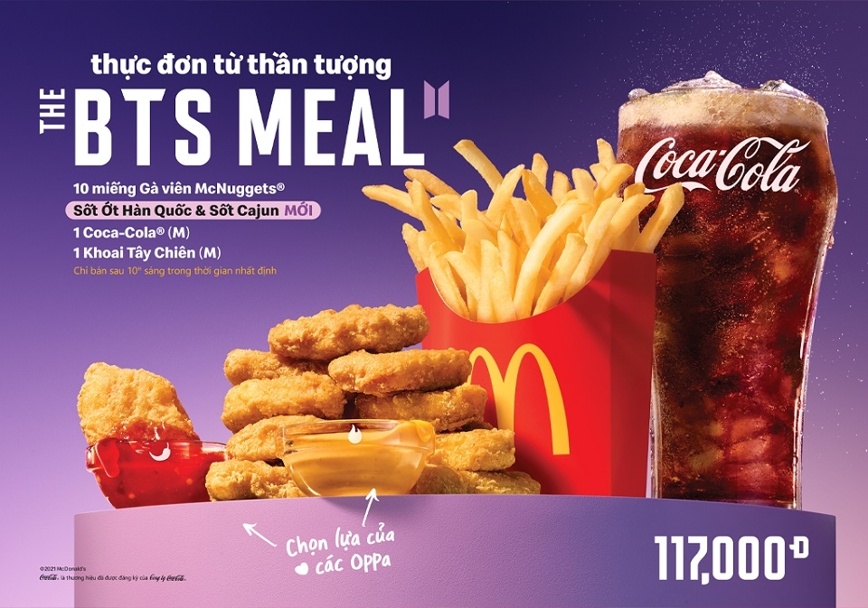 Poster combo BTS của McDonald's