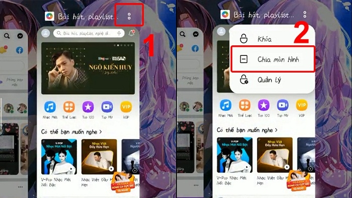 Cách chia đôi màn hình redmi dùng phím đa nhiệm bước 2