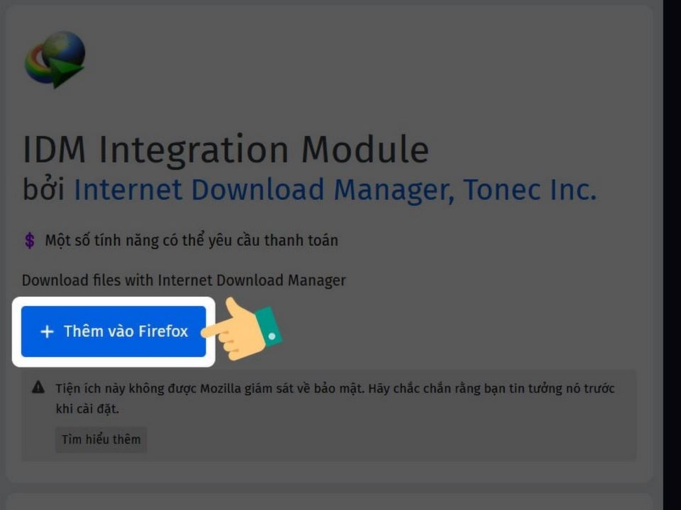 Chọn phần điền thêm tiện ích