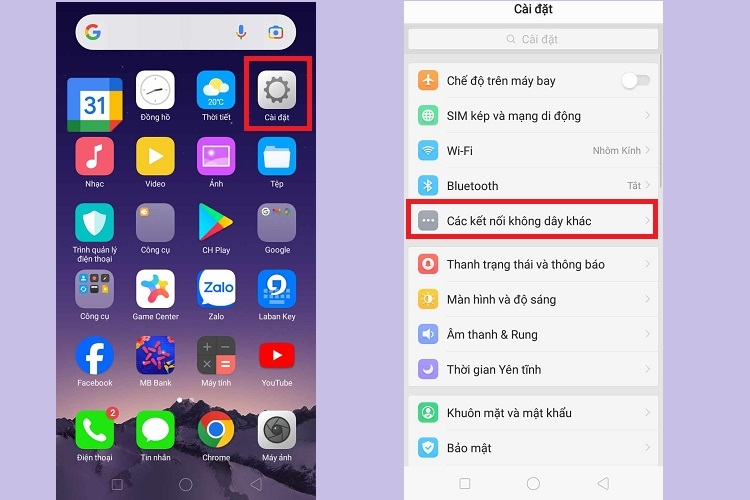 Chọn Các kết nối không dây khác